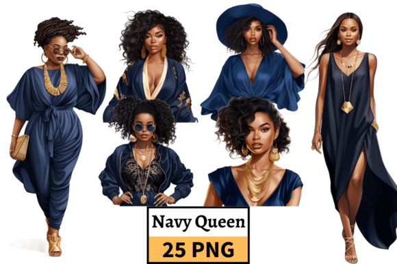 Navy Elegance: African American Woman