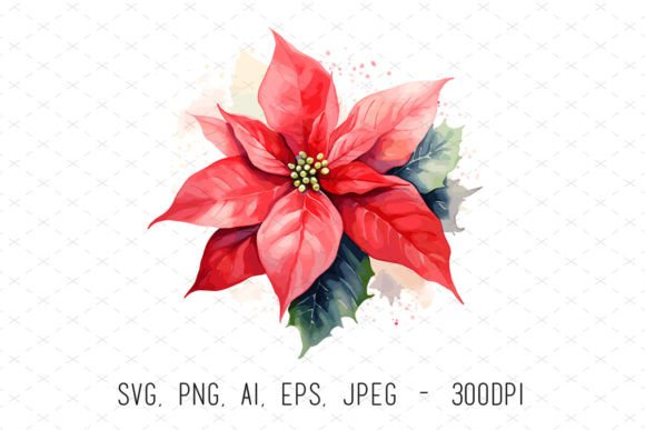 Poinsettia Flower Red Floral Sublimation: A Versatile Design Asset