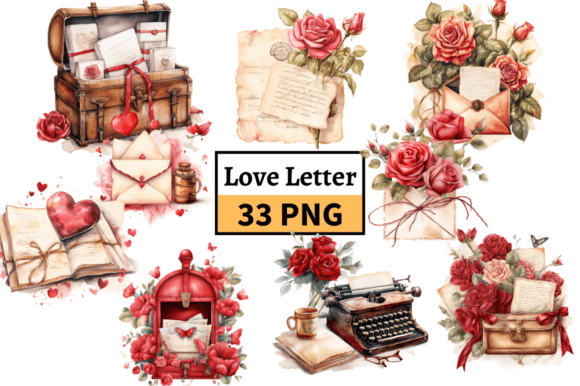 Timeless Romance: The Love Mail Valentines Letter Graphics Bundle
